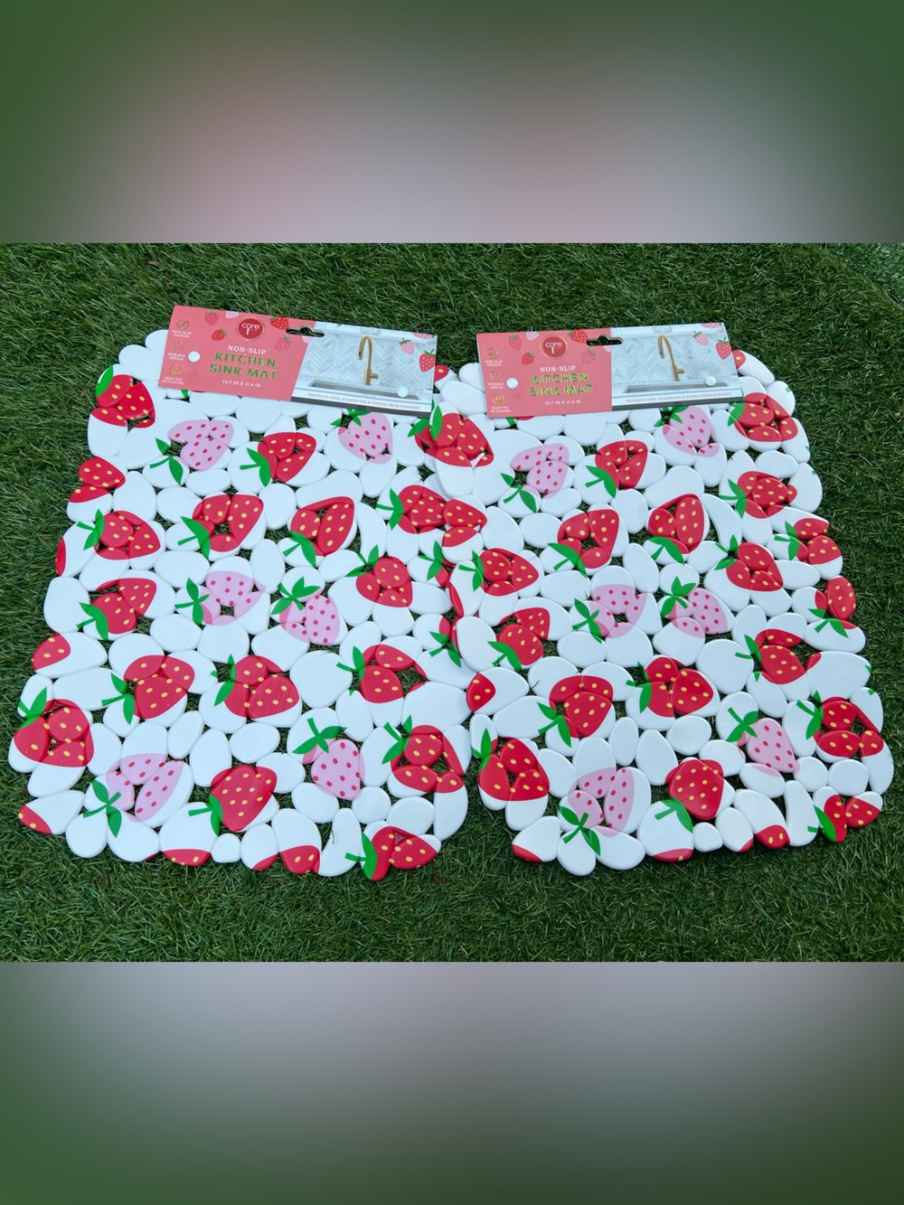 Strawberry Sink Mat Set 2pcs